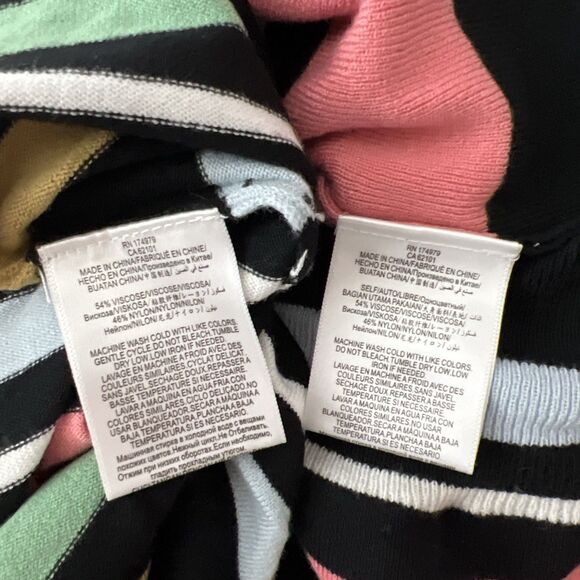 BCBGeneration Skirt Set Women Large Black Pink Striped Sweater Mini Casual - Picture 6 of 16